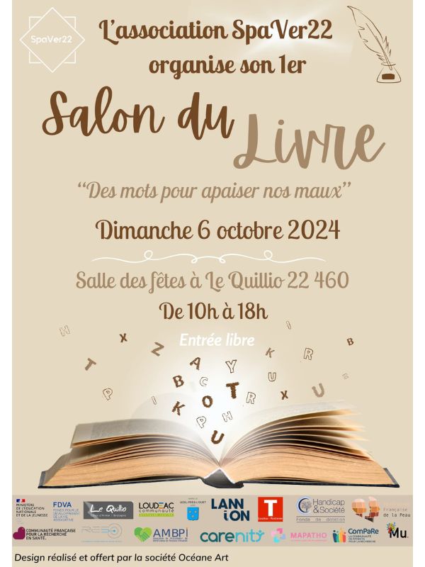 Affiche du Salon du livre 2024 par l'association SpaVer22